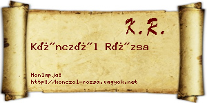 Könczöl Rózsa névjegykártya
