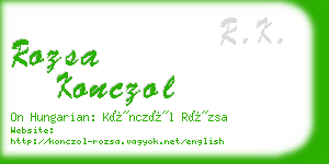 rozsa konczol business card